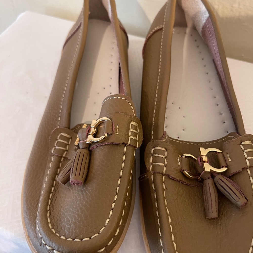 Khaki Brown Loafer with Tassels